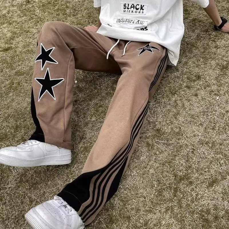 Oversize Large Pants Men's Summer American High Street Harlan Casual Sports Pants Trendy Brand Straight Leg Heavyweight Guards