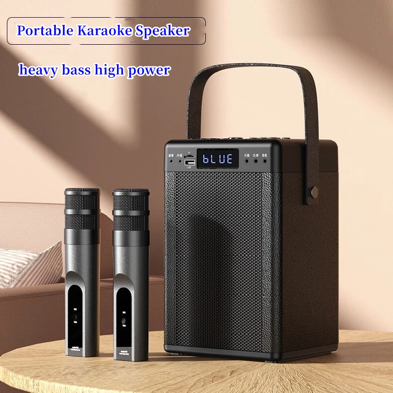 caixa de som Wireless Bluetooth Speaker Portable Hidden Dual Microphone  Home Karaoke Speaker Overweight Subwoofer Support TFCard| | - AliExpress