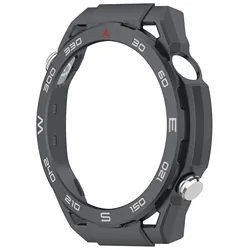 Premium Protective Bumper Shell for Smartwatch - Durable PC Case Cover (Black Silver)