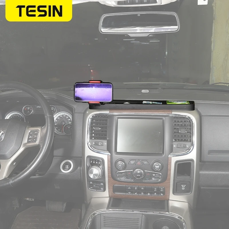Car Dashboard GPS Stand Bracket Mobile Phone Holder Storage Box Dodge RAM 2012-2015 Interior Accessories phone holder mobile phone holder