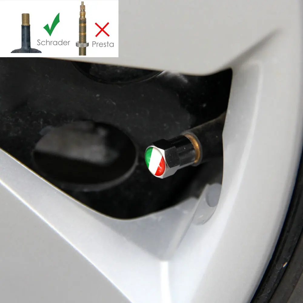 Italian Flag Tire Valve Caps For Vespa Scooters - Fun Wheel Accessory