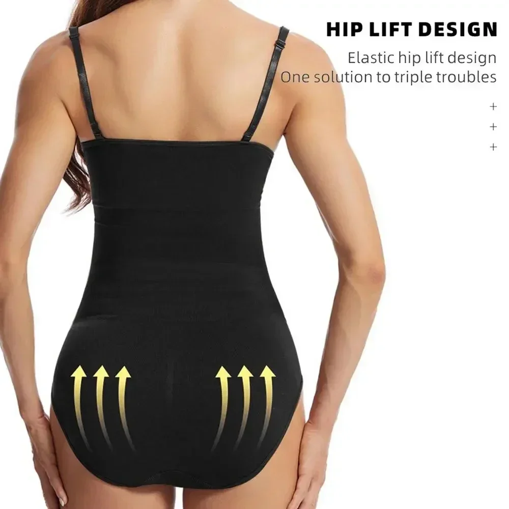 1 PCS 여성 바디 슈트 탑 Shapewear 원활한 배꼽 컨트롤 슬리밍 허리 V 넥 조각 점프 슈트 바디 셰이퍼 허리 지원