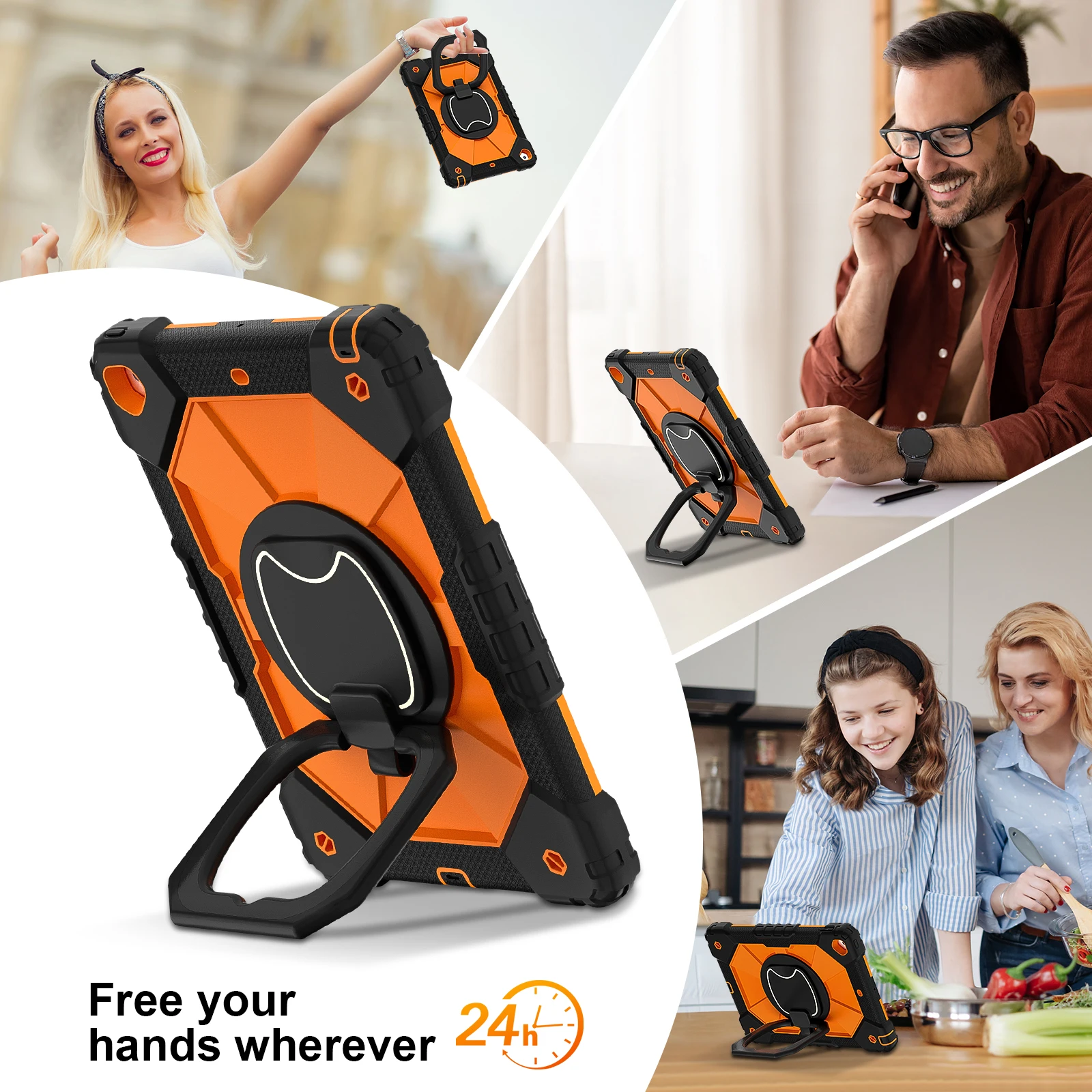 Rotating Rugged Tablet Case With Handle And Stand For Ipad_voghion.com