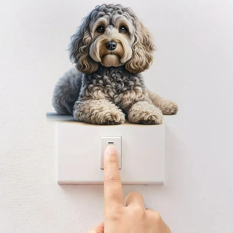 Cockapoo Dog Self-Adhesive Wall Decal-Removable, Reusable PVC Sticker for Kitchen & Living Room Decor