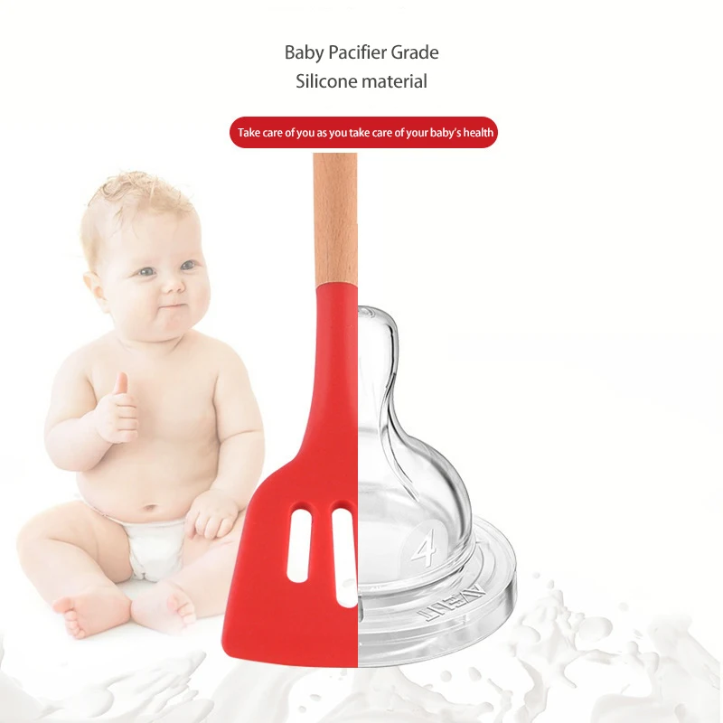 Silicone Turners Gadgets Spatula Egg Fish Frying Pan Scoop Fried Shovel Slotted Turners kitchen utensils