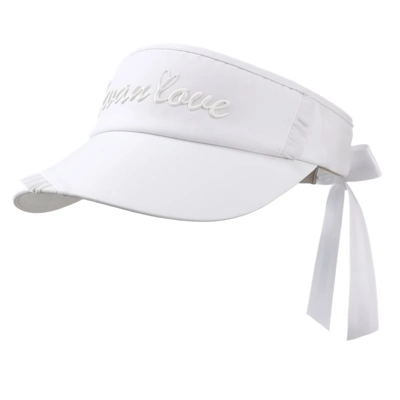Swan Love Golf Women's Hat Fashion Breathable Empty Top Hats Korean Golf Cap Lace Side Sun Visor Sports Caps for Ladies