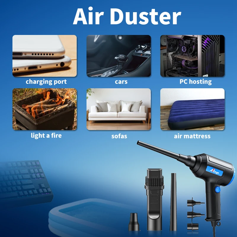 500w Electric Compressed Air Duster Powerful Air Blower Cleaner Portable Duster Blower For Computer Keyboard Cleaning Sofa Pet