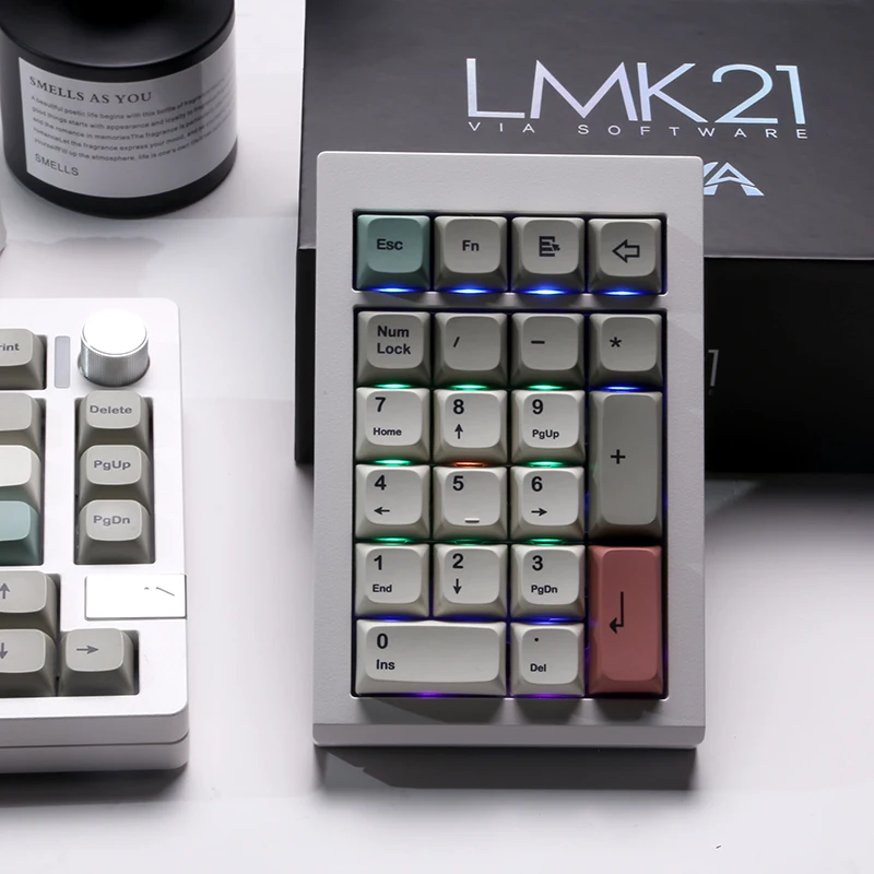 Mini Teclado Numérico Digital Liga de Alumínio Kit Teclado Bluetooth 2.4g sem Fio Tipo-c Pad 21 Chave Rgb Luz Lmk21 - Imagem 3
