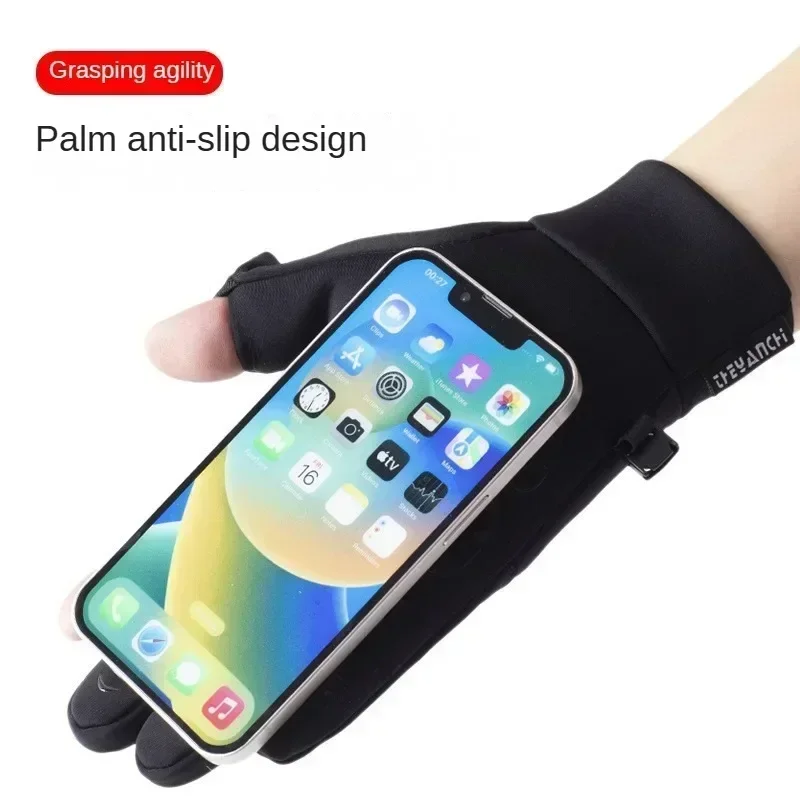 Fishing Gloves fishing gloves For Men Women Winter Waterproof Windproof 2 Finger Flip Warm Protection Fish Angling