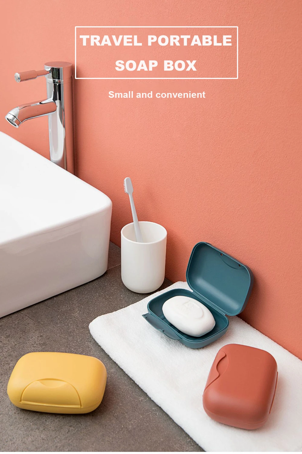 Description Picture 2 of itemPortable Travel Soap Box Four Colors Waterproof Leak Proof Stylish Compact Easy To Carry Bathroom Storage Sealed Box