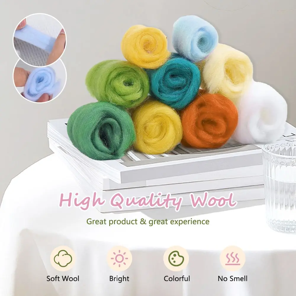 GATYZTORY Wool Felting Set Cute Cat Adult Crafts Needle Felting Wool Kit Felt Fabric Diy Kit Needlework felt Handicraft