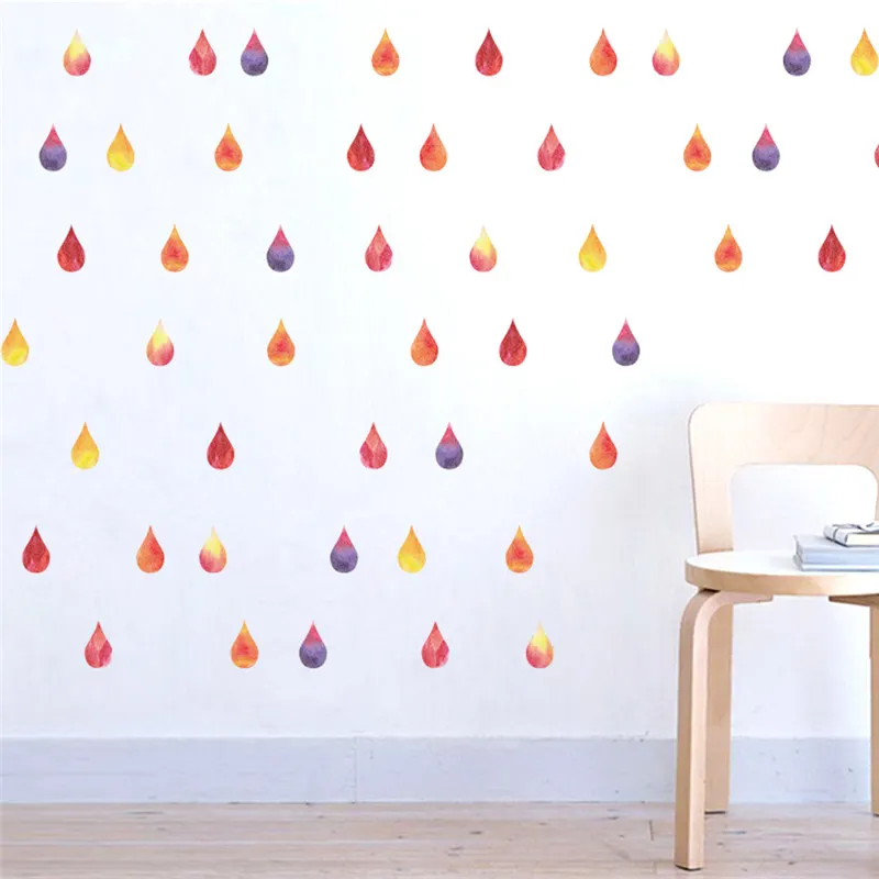 

Colourful Raindrops Wall Stickers Tv Background Living-Room Decoration Pattern Mural Art Diy Sitting Room Home Decal PVC Poster