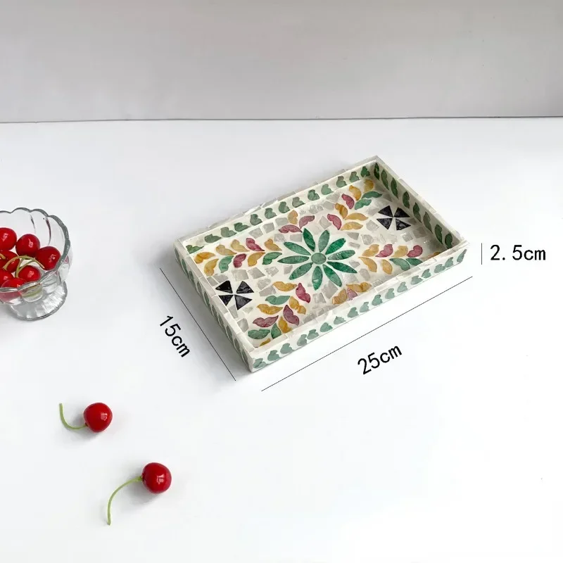Rectangular Shell Tray Oval Colored Shell Storage Plate Living Room Cake Cafe Restaurant Storage Decorations Jewelry Organizer storage tray wooden serving tray kitchen tray bamboo organizer tray jewelry storage tray