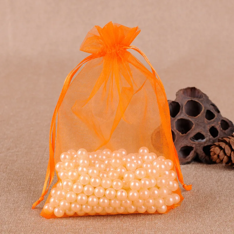 Elegant Chiffon Organza Gift Bags - 50pcs Assorted Sizes for Weddings, Parties, and Festive Occasions