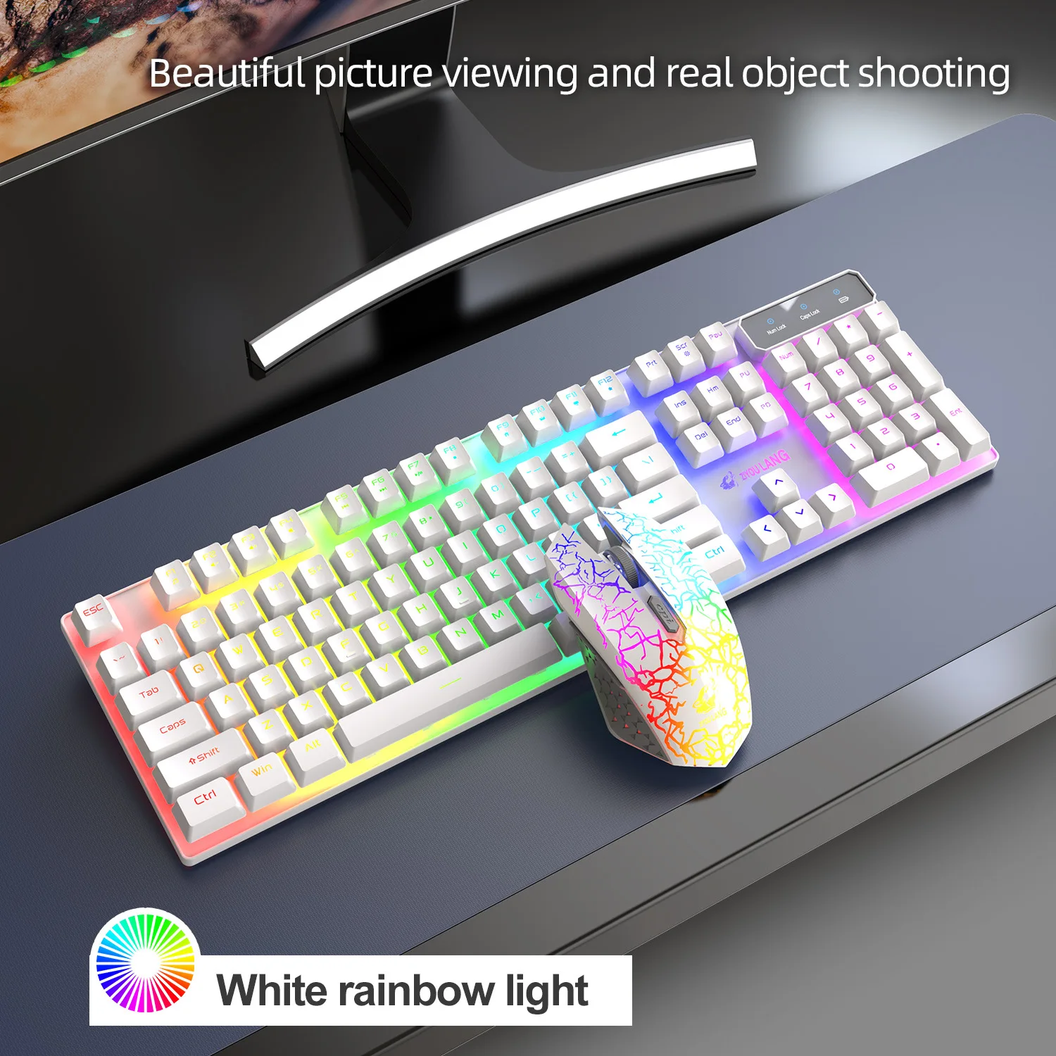 ensemble clavier et souris sans rétroéclairage touches clavier de kit pc ordinateur
