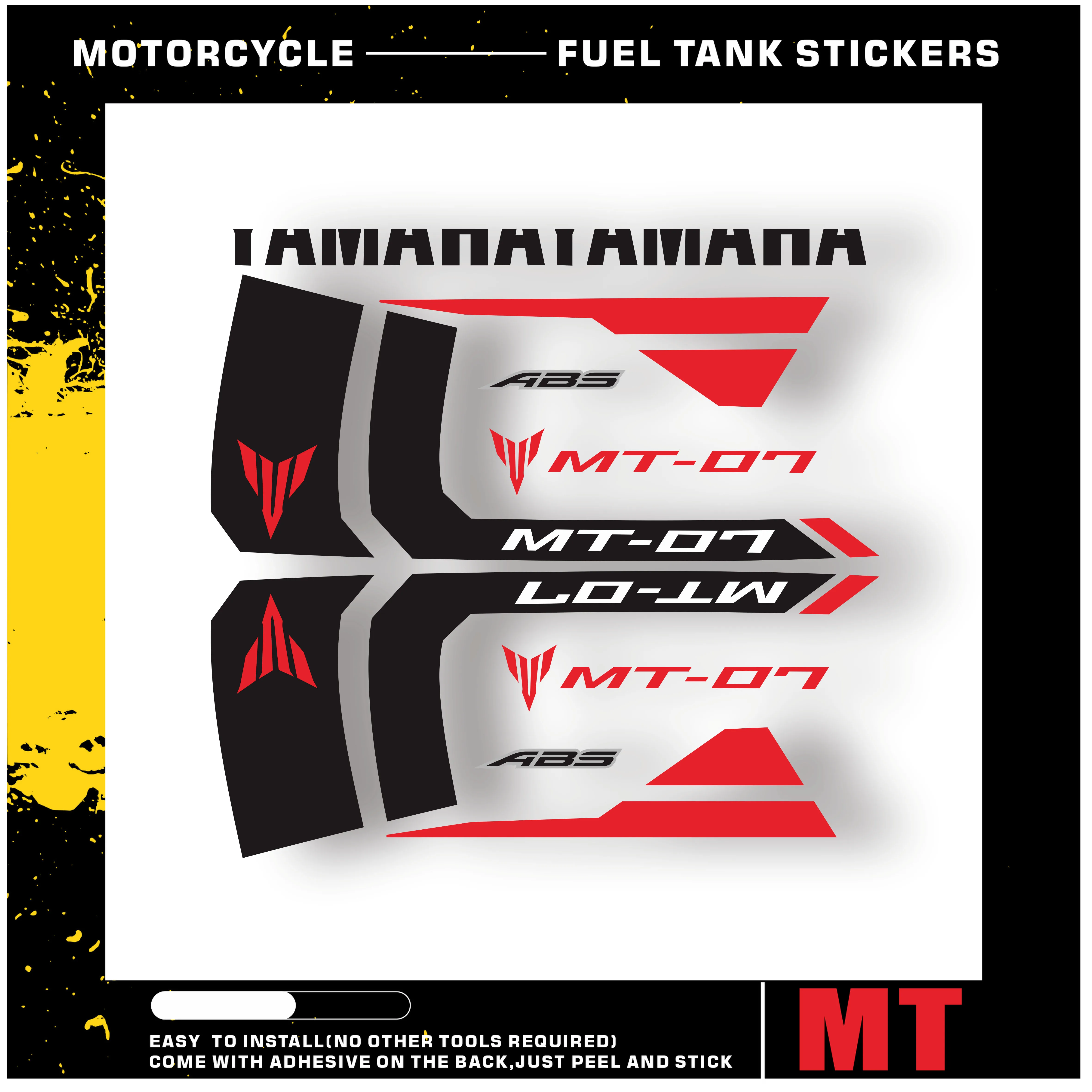 

For YAMAHA MT-07 MT07 mt 07 Motorcycle Fuel Tank Stripe Sticker 3M Logo Decal Accessories Waterproof 1 Pair