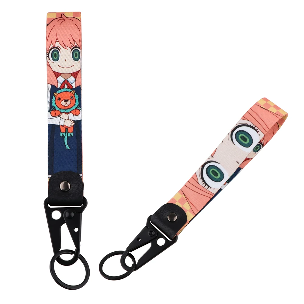 Llavero con forma de pico de águila y figuras geniales de anime, cordón corto usado en el teléfono, soporte para credencial, colgante USB, cordón portátil para llaves