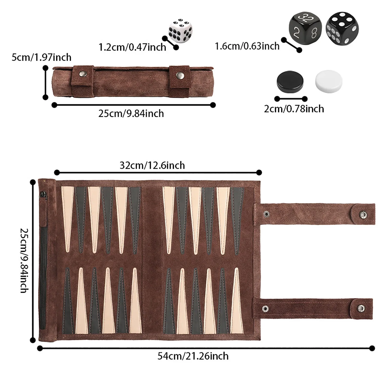 Travel Backgammon Board Game Travel Set Chess Board Set Strategy Board Game Playing Pieces Dice Cups Wooden Chess For Table Game