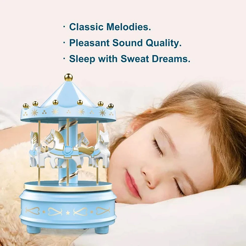 1Pc Carousel Music Box-Classic Wind-Up Mechanism With Enchanting Melodies, Perfect For Collectors And Gift-Giving