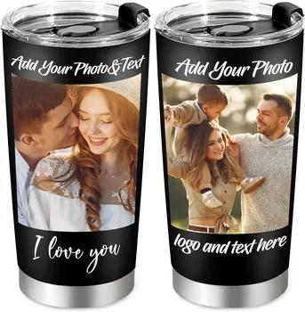 Gobelet personnalisé, gobelet à café personnalisé, gravure Laser avec nom, gobelet de voyage en acier inoxydable de 20 Oz 1