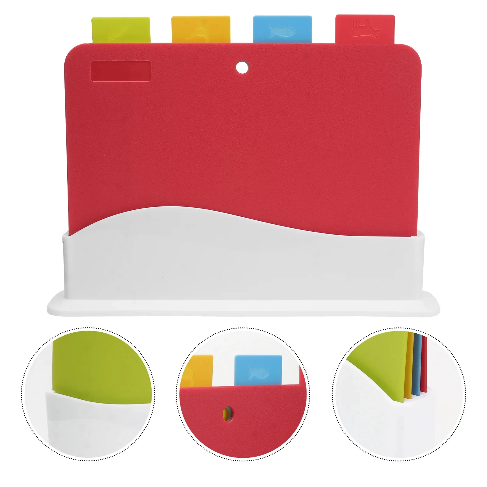 Household 5-piece Set Of Food Grade Classification Cutting Board Baby Complementary Food Board And Bracket Non-slip Design