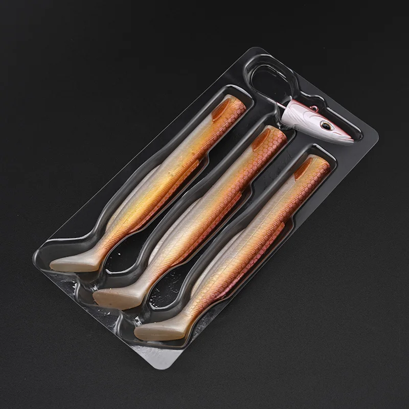 BLUX Vibrant Soft Eel Fishing Lure with Paddle Tail and Jig Head Hook - Saltwater Artificial Bait