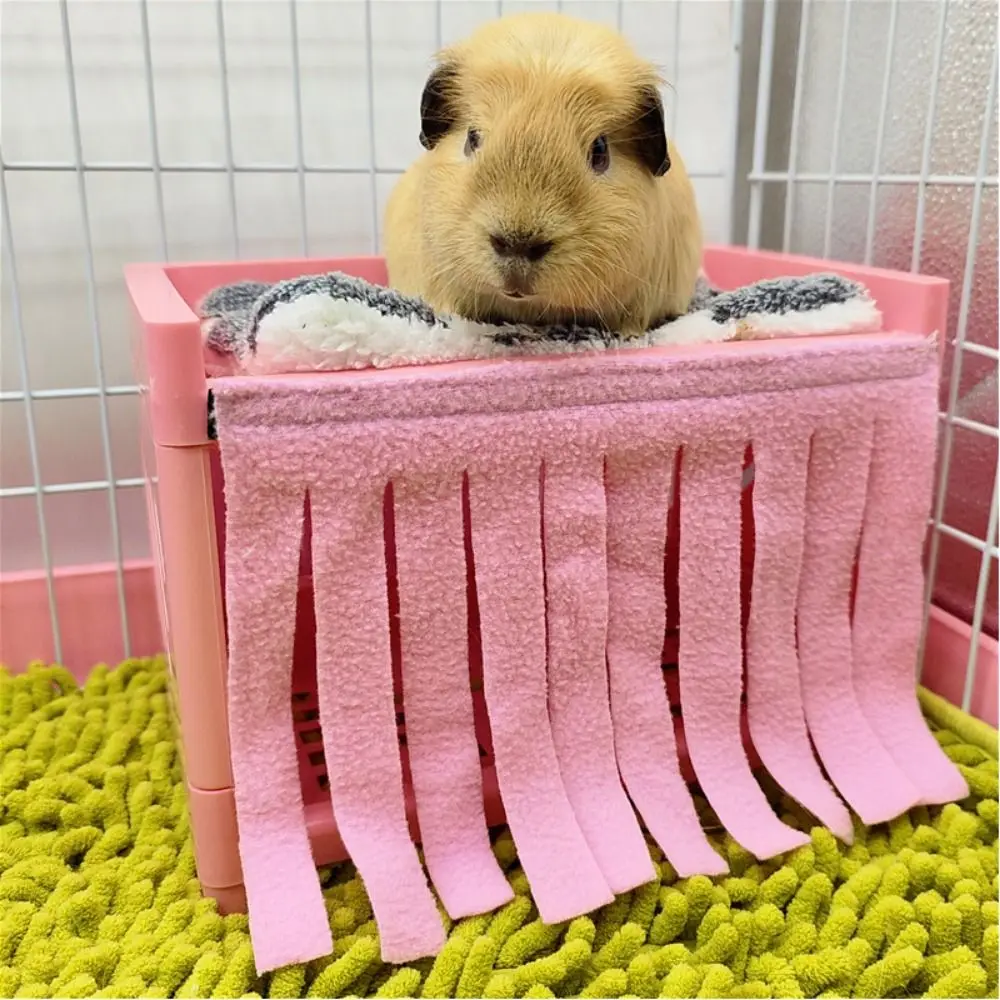 2pcs Soft Hamster Cage Curtain Breathable Washable Hamster Hide House Curtain Hanging Comfortable Guinea Pig House Door
