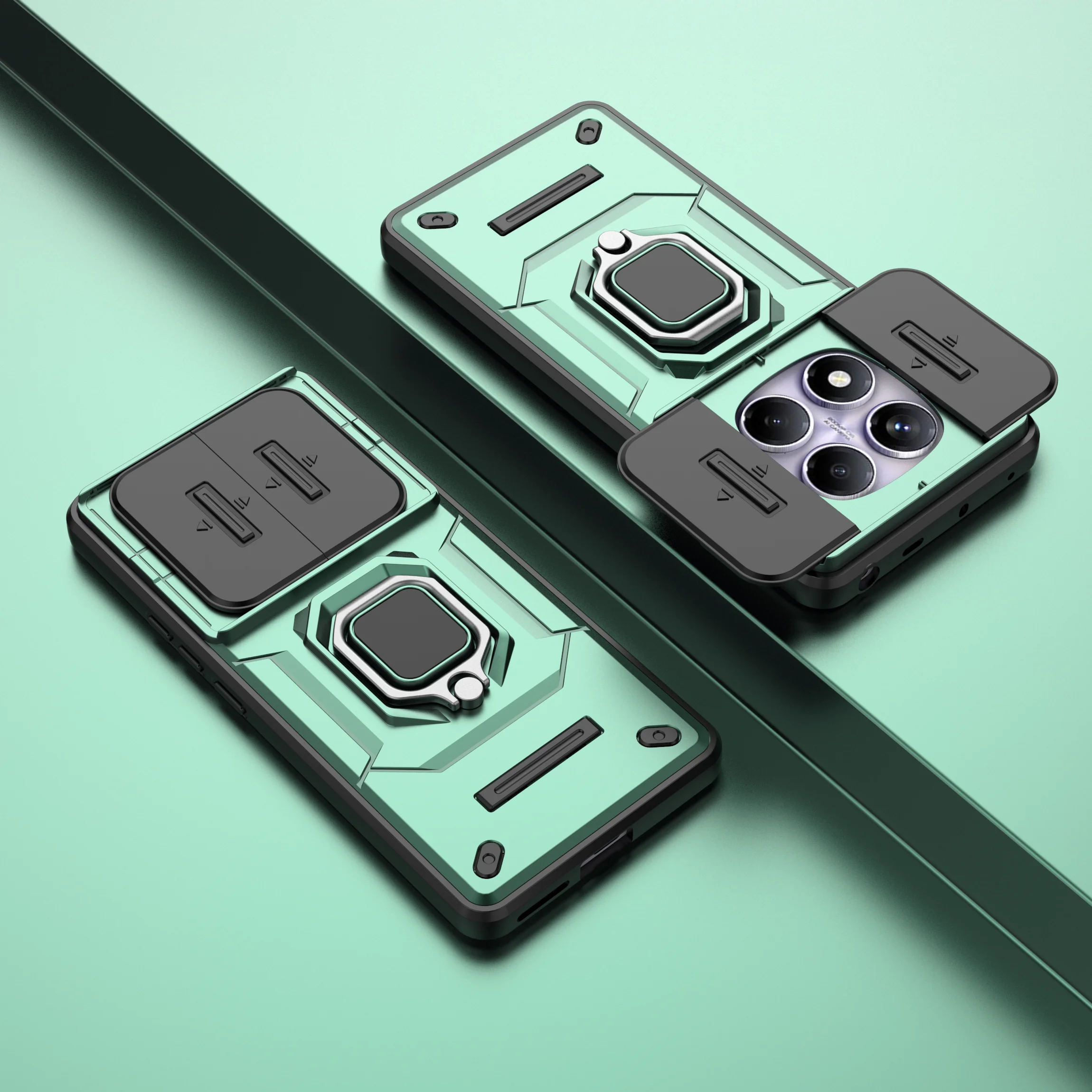 Sleek Armor Case with Slide Camera Protector and Magnetic Car Holder