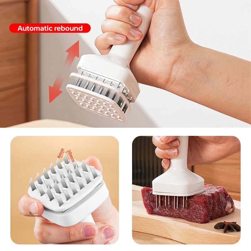 Professional Meat Tenderizer Needle Stainless Steel Steak Tenderizer Hammer Kitchen Tool Cooking Gadgets Rib Breaker Meat Beater