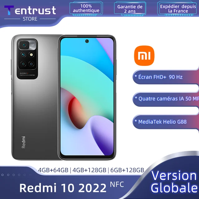 Global Version Xiaomi Redmi 10 2022 64GB 128GB MediaTek Helio G88 Octa Core  50MP AI Quad Camera 90Hz FHD Display Redmi10 2022 - AliExpress