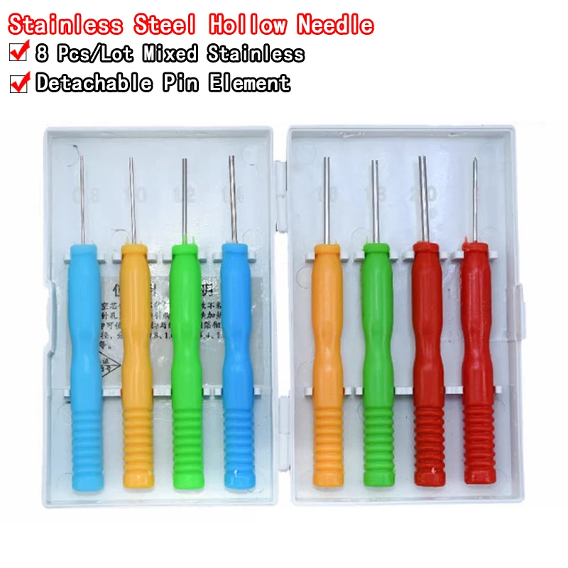 soldering needle kits 8 Pcs/Lot Mixed Stainless Steel Non-stick Tin Hollow Core For Soldering Assist Accessories,soldering needle kits