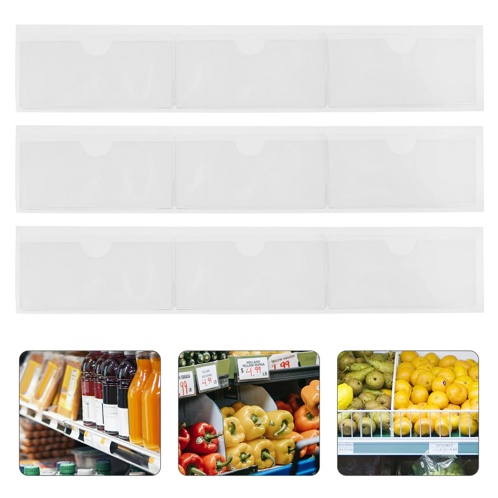 Label Set Adhesive Card Sleeves Pockets Protector Clear Sticky Holders Self Index 5 pieces a5 clear pvc card holder soft water resistant protector sleeves supermarket hanging price listing paper holder frame