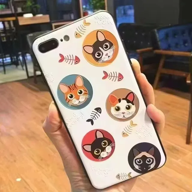 3D Flower Relief Silicone Emboss Back Cover - Soft Protective Cartoon Design