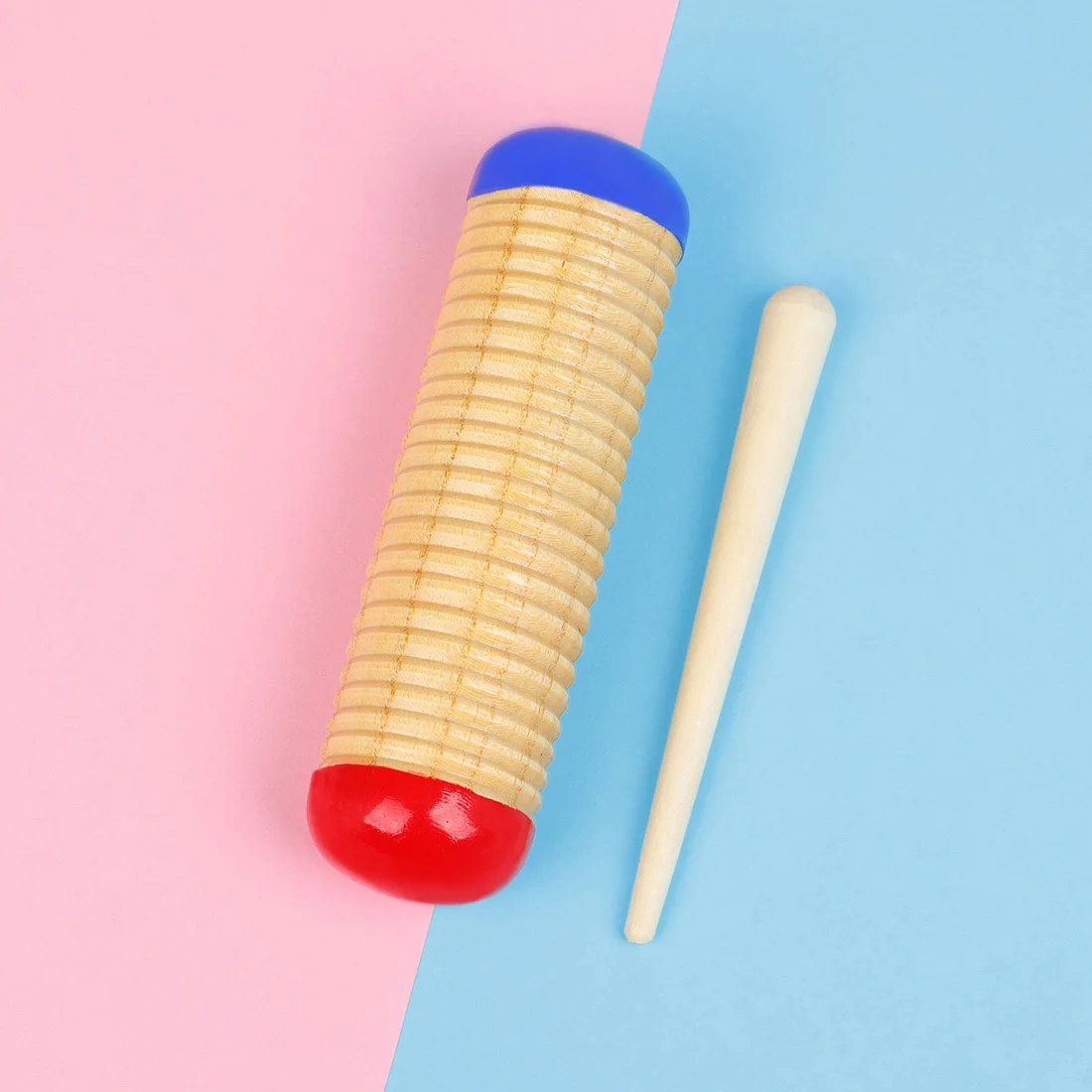 Orff red and blue sand cylinder scraping instrument preschool education teaching parent-child teaching aids fish frog