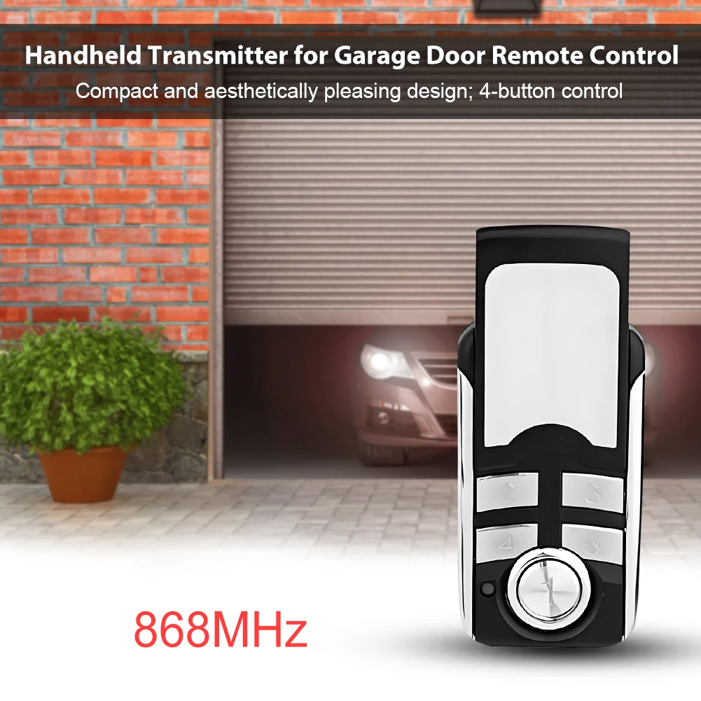868MHz Handheld Transmitter Garage Door Remote Control Key Replacement Opener Fit for Hormann Bisecur HSE4-868-BS