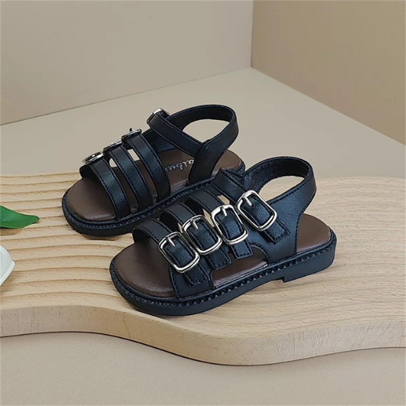 New Summer Baby Shoes Leather Buckle Design Boys Shoes Non-slip Fashion Toddler Kids Girls Sandals