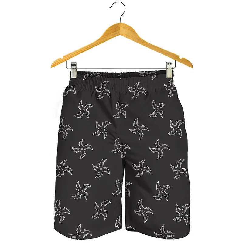 

Cute Ninja Warrior Graphic Short Pants Men 3D Printed Japanese Style Beach Shorts Summer Quick Dry Swim Trunks Surf Board Shorts