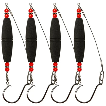 4Pcs Catfish Float Rigs with Hook Fishing Bobbers Catfish Rattling Line Float EVA Foam Peg Floats Fishing Accessories 1