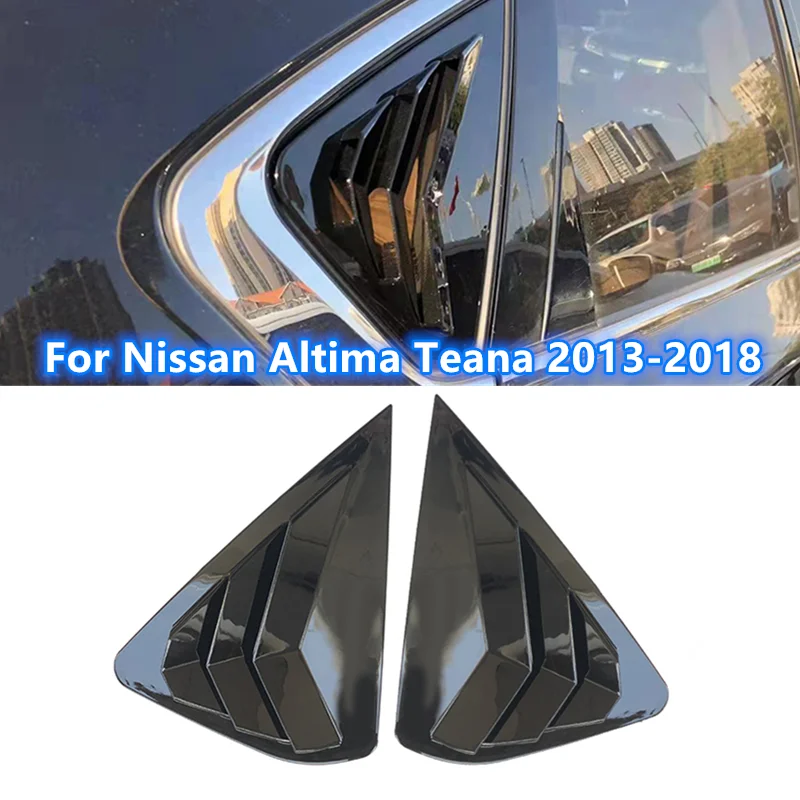 

Glossy Black Car Rear Side Vent Window Scoop Louver Cover Trim For Nissan Altima Teana 2013-2018
