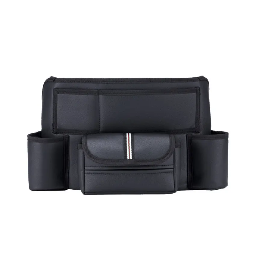 

Leather Car Seat Middle Hanger Storage Bag Luxury Auto Handbag Holder Between Seats Tissue Water Cup Pockets Stowing Tidying
