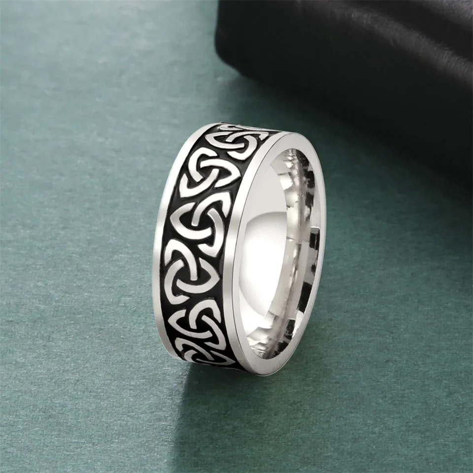 Anello in Argento Sterling con Ornamento Scandinavo Rune Raido | Fatto a mano | Gioielli VKNG
