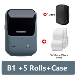 Niimbot Portable Thermal Label Printer - Compact Bluetooth Enabled Price Tag Maker (B1 5Rolls Case)