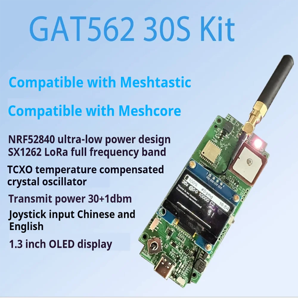 메쉬스타틱 로라 GAT562 30s 30dBm 22s 키트 고출력 메쉬 로라 무선 장비, 메쉬코어 및 메쉬스타틱 트래커 노드 호환
