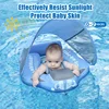 Baby Buoy Lying Swimming Ring with Canopy Solid Liner Kid Pool Natation Ring Non-inflatable Buoy Swimming Pool Accessories Toys 1