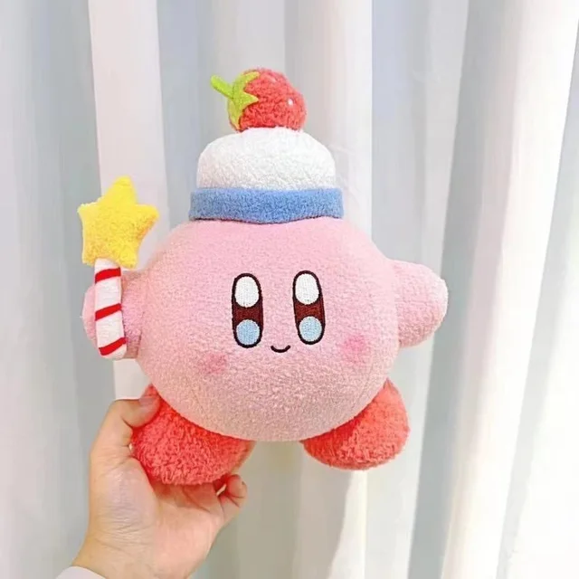 Anime Cartoon Star Kirby Plush Toy Cute Star Stick Kawaii Cake Shape Kirby Pink Plush Doll Pendant Girls Gift Kids Toys