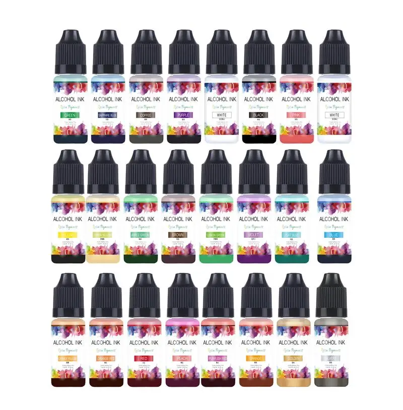 10ml/Bottle 22Colors Alcohol Ink Epoxy Resin Pigment Liquid Colorant Dye DIY UV Epoxy Resin Mold Jewelry Making