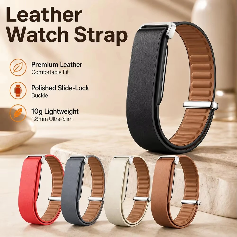 Premium PU Leather Loop Strap – Adjustable, Comfortable Replacement Band for Smartwatch