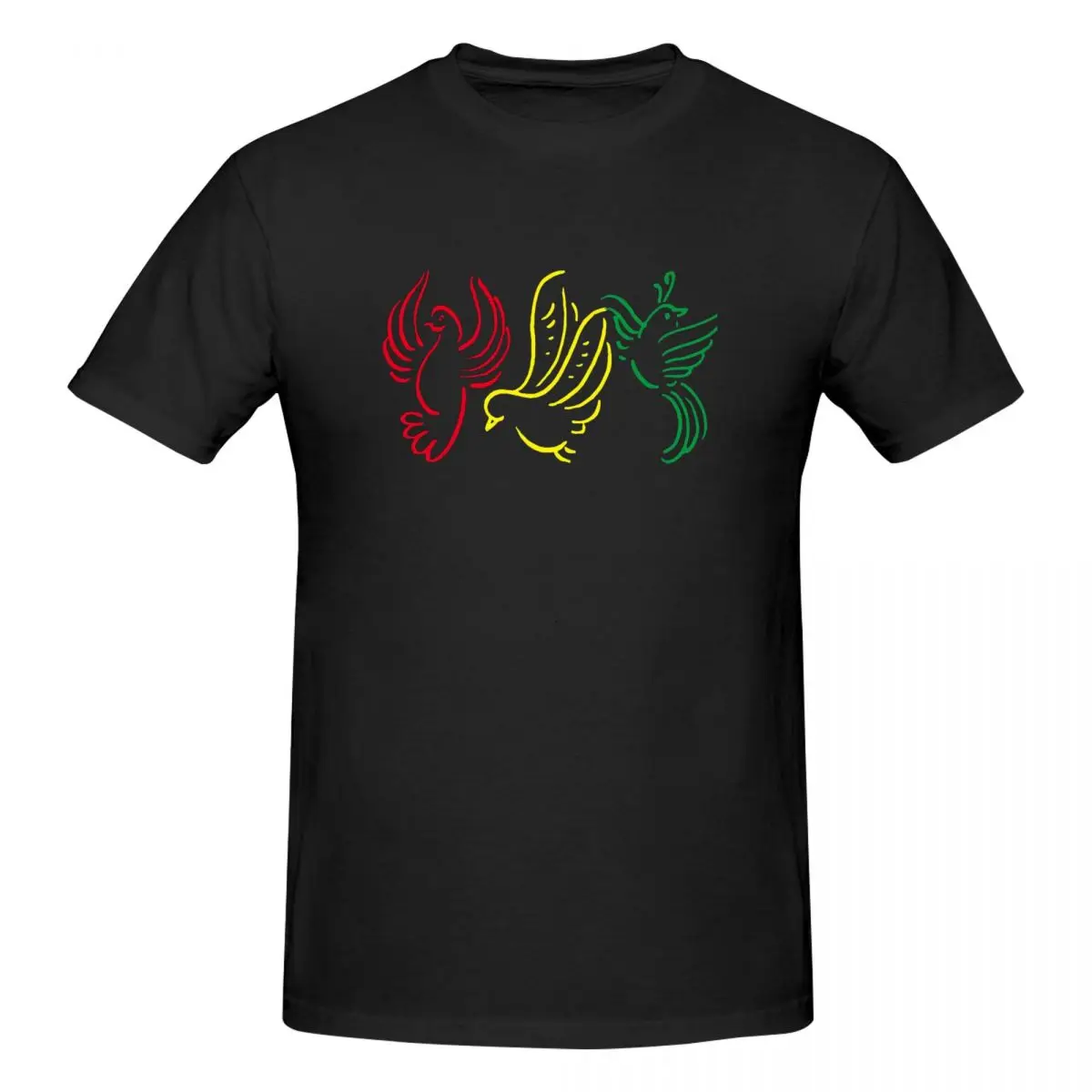 Ajax Bob Marley 3 Little Birds 100% Cotone T-Shirt Uomo Classic T-Shirt Uomo O-Collo Manica Corta S-6Xl