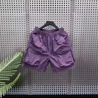 Spring Summer Men's Sporty Loose Fit Thin Casual Quick Dry Five Inch Pants Japanese Style Workwear Shorts Lightweight Comfortabl