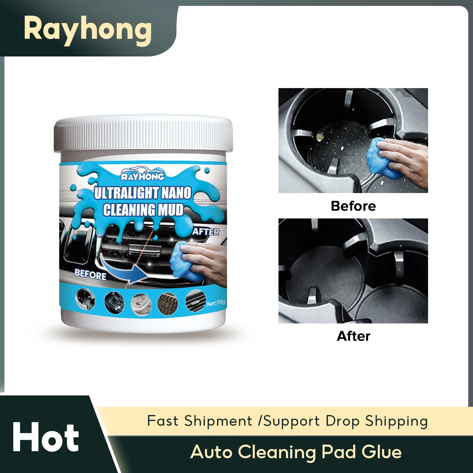 

Auto Cleaning Pad Glue Interior Air Outlet Vents Laptop Computer Keyboard Magic Water-Free Clean Vehicle Wash Dust Remover Gel
